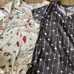 2 LulaRoe Christy Tee
